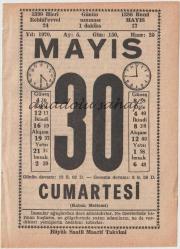 30 Mayıs 1970 / Büyük Saatli Maarif Takvimi