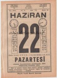 22 Haziran 1970 / Büyük Saatli Maarif Takvimi