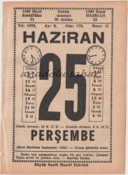 25 Haziran 1970 / Büyük Saatli Maarif Takvimi