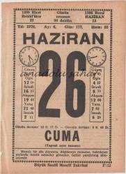 26 Haziran 1970 / Büyük Saatli Maarif Takvimi