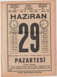 29 Haziran 1970 / Büyük Saatli Maarif Takvimi