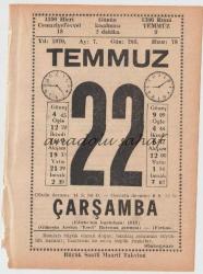 22 Temmuz 1970 / Büyük Saatli Maarif Takvimi