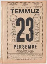23 Temmuz 1970 / Büyük Saatli Maarif Takvimi