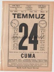 24 Temmuz 1970 / Büyük Saatli Maarif Takvimi