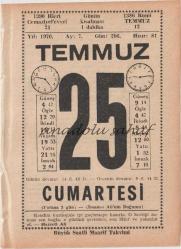 25 Temmuz 1970 / Büyük Saatli Maarif Takvimi