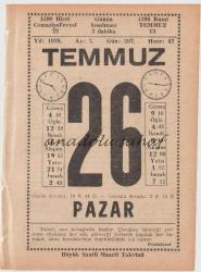 26 Temmuz 1970 / Büyük Saatli Maarif Takvimi