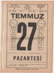 27 Temmuz 1970 / Büyük Saatli Maarif Takvimi