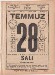 28 Temmuz 1970 / Büyük Saatli Maarif Takvimi