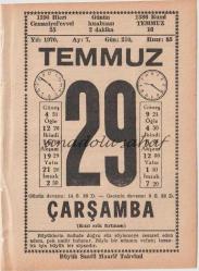 29 Temmuz 1970 / Büyük Saatli Maarif Takvimi