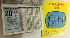 20 Şubat 2005 hediyelik orijinal Diyanet takvim yaprağı (Cin Ali kitabı hediyeli:)
