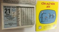 21 Şubat 2005 hediyelik orijinal Diyanet takvim yaprağı (Cin Ali kitabı hediyeli:)