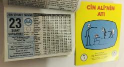 23 Şubat 2005 hediyelik orijinal Diyanet takvim yaprağı (Cin Ali kitabı hediyeli:)