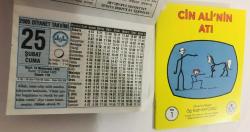 25 Şubat 2005 hediyelik orijinal Diyanet takvim yaprağı (Cin Ali kitabı hediyeli:)