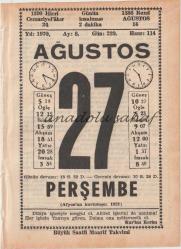 27 Ağustos 1970 / Büyük Saatli Maarif Takvimi