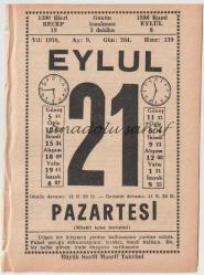 21 Eylül 1970 / Büyük Saatli Maarif Takvimi