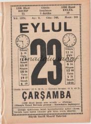 23 Eylül 1970 / Büyük Saatli Maarif Takvimi