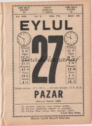 27 Eylül 1970 / Büyük Saatli Maarif Takvimi