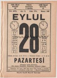 28 Eylül 1970 / Büyük Saatli Maarif Takvimi