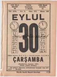 30 Eylül 1970 / Büyük Saatli Maarif Takvimi