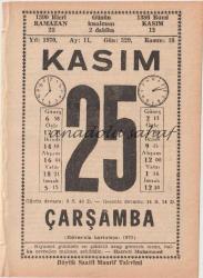 25 Kasım 1970 / Büyük Saatli Maarif Takvimi