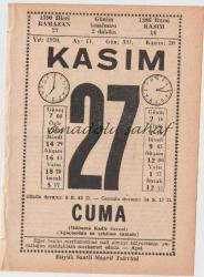 27 Kasım 1970 / Büyük Saatli Maarif Takvimi