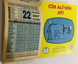 22 Ağustos 2007 hediyelik orijinal Fazilet takvim yaprağı (Cin Ali kitabı hediyeli:)