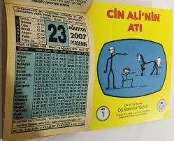 23 Ağustos 2007 hediyelik orijinal Fazilet takvim yaprağı (Cin Ali kitabı hediyeli:)
