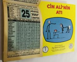 25 Ağustos 2007 hediyelik orijinal Fazilet takvim yaprağı (Cin Ali kitabı hediyeli:)