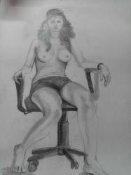 Efemera - İmzasız karakalem nü desen çalışma - kitantik - kitaLog