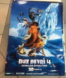 FİLM AFİŞİ * BUZ DEVRİ 4 KITALAR AYRILIYOR * 65x95 CM