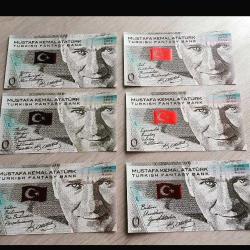 ÖZEL BASIM ATATÜRK HATIRA PARA SETİ 6 ADET + STAND SIFIR