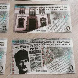 ÖZEL BASIM ATATÜRK HATIRA PARA SETİ 6 ADET + STAND SIFIR