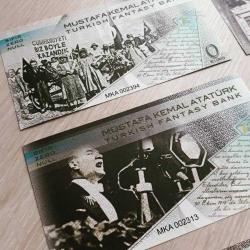 ÖZEL BASIM ATATÜRK HATIRA PARA SETİ 6 ADET + STAND SIFIR