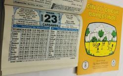 23 Nisan 2008 hediyelik orijinal Hizmet takvim yaprağı (Cin Ali kitabı hediyeli:)