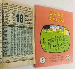 18 Haziran 2008 hediyelik orijinal Fazilet takvim yaprağı (Cin Ali kitabı hediyeli:)