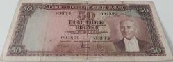5.EMİSYON 4.TERTİP 50 TÜRK LİRASI SERİ T3 004860 SERİ NOLU NATÜRELDİR SERİNİN NADİRİ 2023 KATALOK DEĞERİ; 400 DOLAR