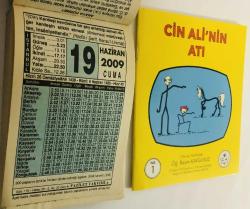 19 Haziran 2009 hediyelik orijinal Fazilet takvim yaprağı (Cin Ali kitabı hediyeli:)