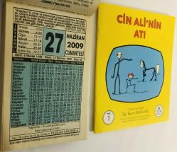 27 Haziran 2009 hediyelik orijinal Fazilet takvim yaprağı (Cin Ali kitabı hediyeli:)