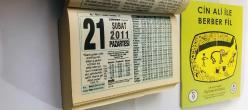 21 Şubat 2011 hediyelik orijinal Saray takvim yaprağı (Cin Ali kitabı hediyeli:)