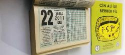 22 Şubat 2011 hediyelik orijinal Saray takvim yaprağı (Cin Ali kitabı hediyeli:)