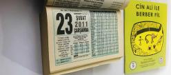 23 Şubat 2011 hediyelik orijinal Saray takvim yaprağı (Cin Ali kitabı hediyeli:)