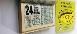 24 Şubat 2011 hediyelik orijinal Saray takvim yaprağı (Cin Ali kitabı hediyeli:)
