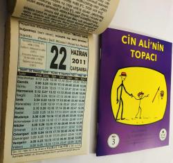22 Haziran 2011 hediyelik orijinal Fazilet takvim yaprağı (Cin Ali kitabı hediyeli:)