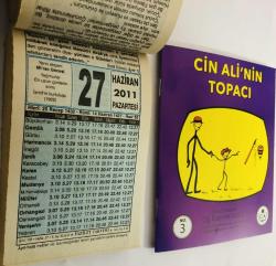 27 Haziran 2011 hediyelik orijinal Fazilet takvim yaprağı (Cin Ali kitabı hediyeli:)