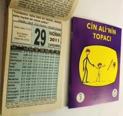 29 Haziran 2011 hediyelik orijinal Fazilet takvim yaprağı (Cin Ali kitabı hediyeli:)