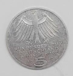 Nümismatik - Almanya Gümüş 5 Mark 1979 Alman Arkeoloji Enstitüsü Hatıra 11,2 Gr