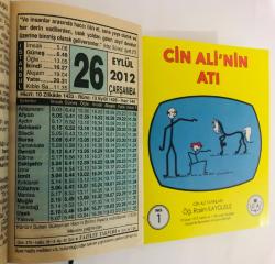 26 Eylül 2012 hediyelik orijinal Fazilet takvim yaprağı (Cin Ali kitabı hediyeli:)
