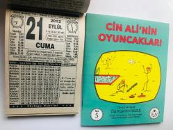 21 Eylül 2012 hediyelik orijinal Türkiye takvim yaprağı (Cin Ali kitabı hediyeli:)