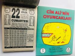 22 Eylül 2012 hediyelik orijinal Türkiye takvim yaprağı (Cin Ali kitabı hediyeli:)