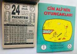 24 Eylül 2012 hediyelik orijinal Türkiye takvim yaprağı (Cin Ali kitabı hediyeli:)